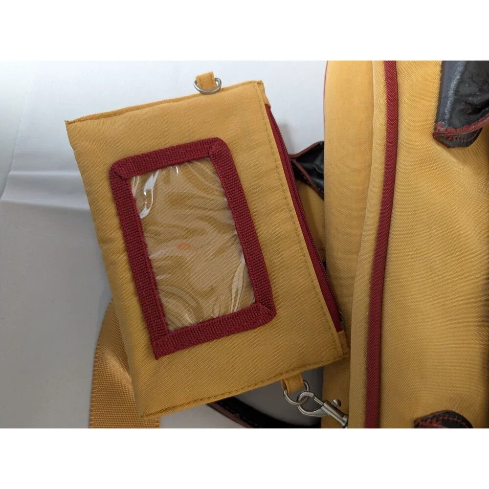Baggallini Nylon Yellow Laptop Briefcase Messsenger Bag Pockets With ID Wallet